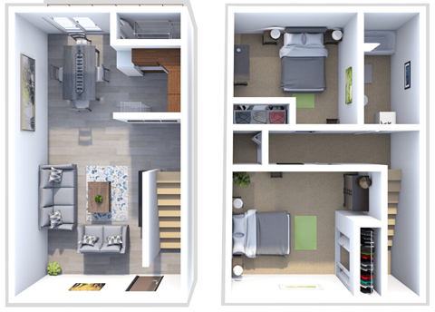 Floor plan for 2 beds, 1 bath, 850 sqft