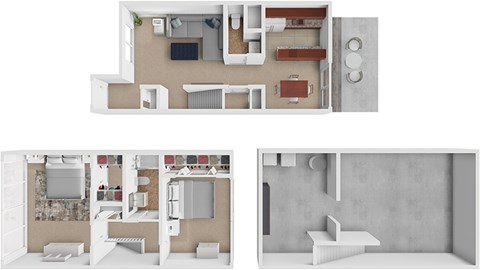 Floor plan for 2 beds, 1.5 baths, 1184 sqft