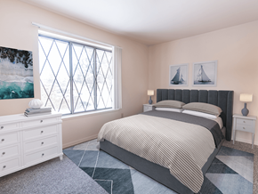 Grand Blanc apartment for rent - bedroom with large window at fox hill glen apartments