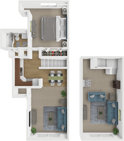 Floor plan for 1 bed, 1 bath, 900 sqft