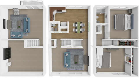 Floor plan for 2 beds, 1.5 baths, 1428 sqft