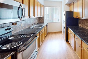 Stainless steel appliances in select homes
