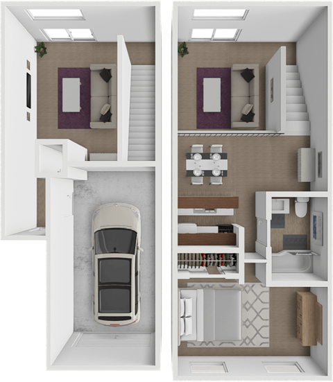 Floor plan for 1 bed, 1 bath, 800 sqft