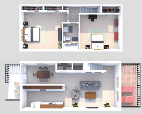 Floor plan for 2 beds, 1.5 baths, 1100 sqft
