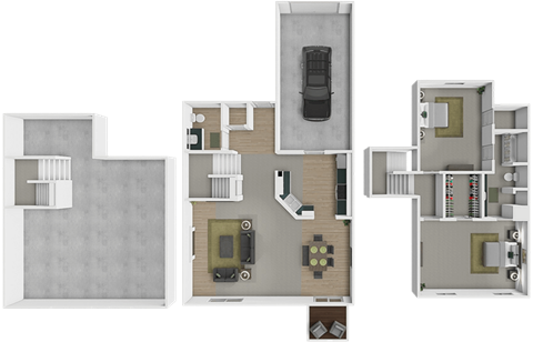 Floor plan for 2 beds, 1.5 baths, 1300 sqft
