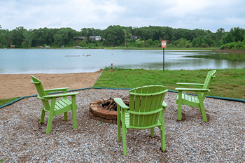 Community lakeside fire pit