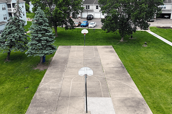 Spacious full-sized basketball court