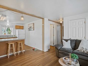 Hardwood plank flooring (select homes)