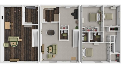 Floor plan for 3 beds, 1.5 baths, 2100 sqft