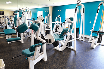 Fitness center with free weights