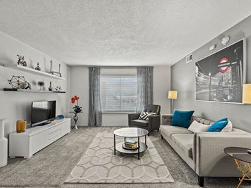 Kansas City apartment for rent - a living room with a couch and a tv