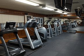 Marquette apartment for rent - A gym with treadmills and elliptical machines.