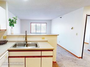 Saint Cloud apartment for rent - A kitchen with a sink and a window.