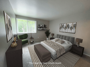 Davison apartment for rent - a rendering of a bedroom with a bed and a couch