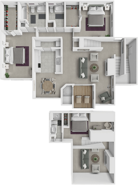 Floor plan for 3 beds, 2.5 baths, 1725 sqft