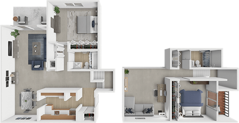 Floor plan for 2 beds, 2 baths, 1498 sqft