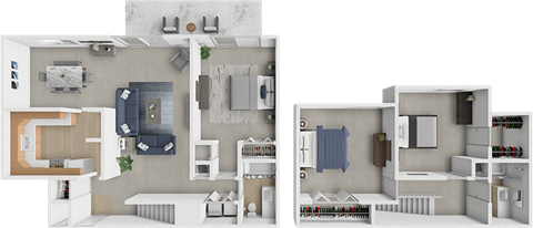 Floor plan for 3 beds, 2 baths, 1450 sqft