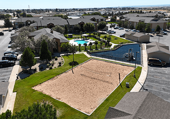 Sand volleyball court