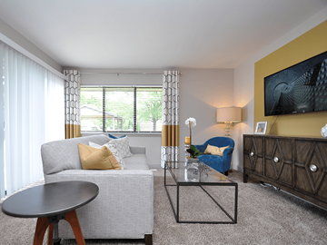 Grand Rapids apartment for rent - a living room with a couch and a coffee table