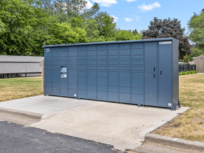 Muskegon apartment for rent - a small metal building with a door on the side of it