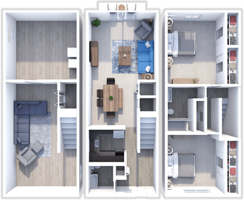 Floor plan for 2 beds, 1.5 baths, 1648 sqft