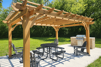 Gas grilling pavilions
