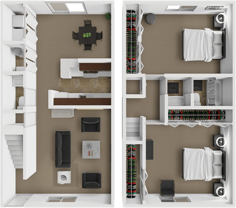 Floor plan for 2 beds, 1.5 baths, 1132 sqft