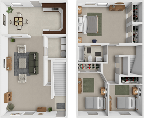 Floor plan for 3 beds, 1 bath, 1152 sqft