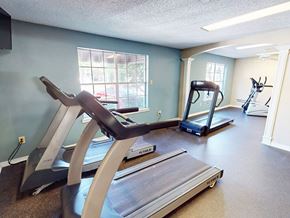 Little Rock apartment for rent - A treadmill and a rowing machine are in a spacious room.