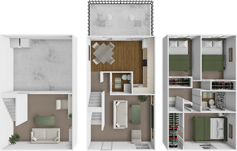 Floor plan for 3 beds, 1.5 baths, 1485 sqft