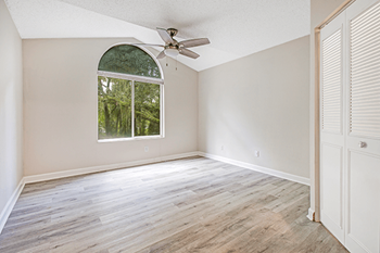 Vaulted ceiling in select homes