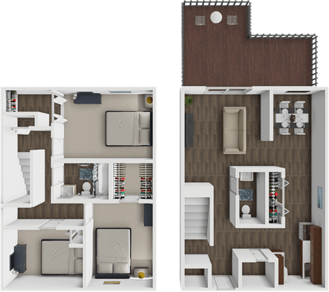 Floor plan for 3 beds, 1.5 baths, 1250 sqft