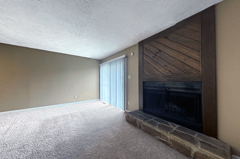 Cozy wood burning fireplace