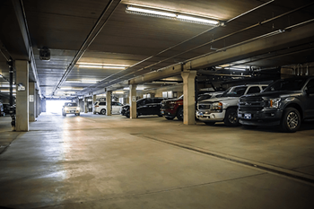 Heated underground garage parking
