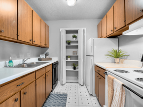 Cedar Rapids apartment for rent - apartment kitchen with white appliances