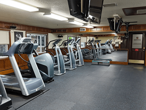 Marquette apartment for rent - A gym with treadmills and elliptical machines.