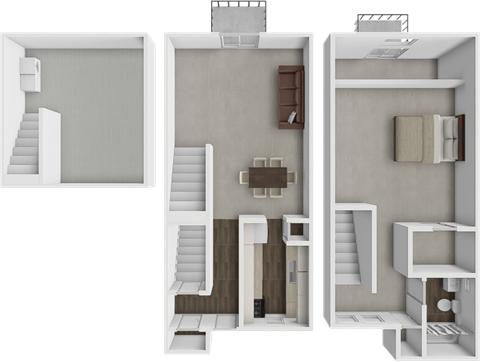 Floor plan for 1 bed, 1 bath, 946 sqft