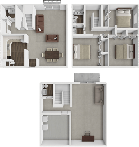 Floor plan for 3 beds, 1.6 baths, 1763 sqft