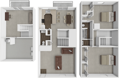 Floor plan for 2 beds, 1.5 baths, 1451 sqft