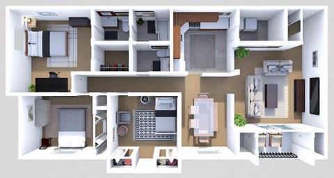 Floor plan for 3 beds, 1.5 baths, 1150 sqft