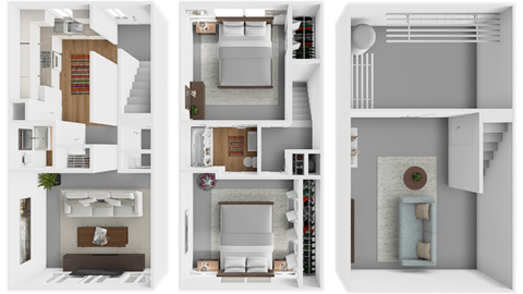 Floor plan for 2 beds, 1.5 baths, 1600 sqft