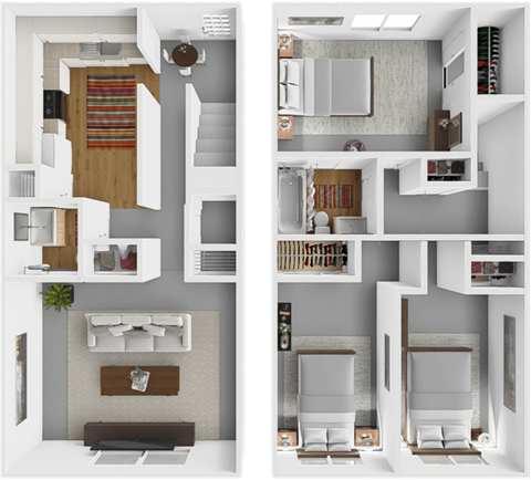 Floor plan for 3 beds, 1.5 baths, 2000 sqft