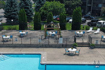 Private poolside patio