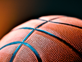 Chillicothe apartment for rent - A close up of a basketball with a focus on the textured surface and the blue lines.