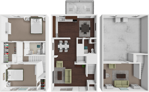 Floor plan for 2 beds, 1.5 baths, 1870 sqft