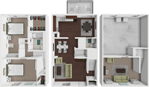 Floor plan for 2 beds, 1.5 baths, 1650 sqft