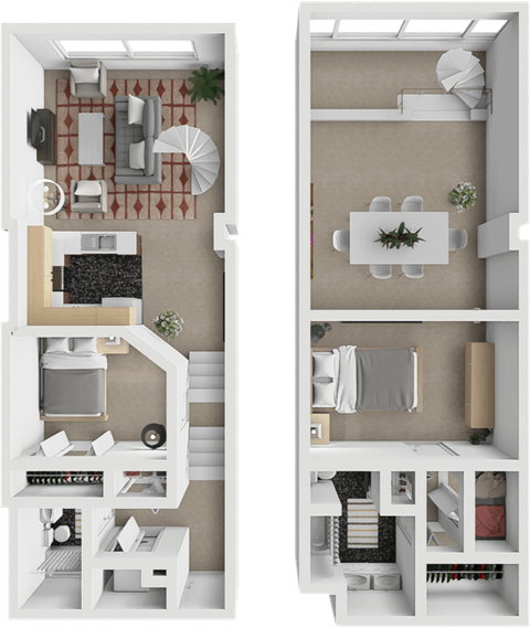 Floor plan for 2 beds, 2 baths, 1314 sqft