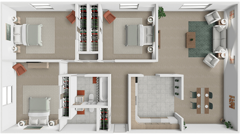 Floor plan for 3 beds, 1.5 baths, 1160 sqft