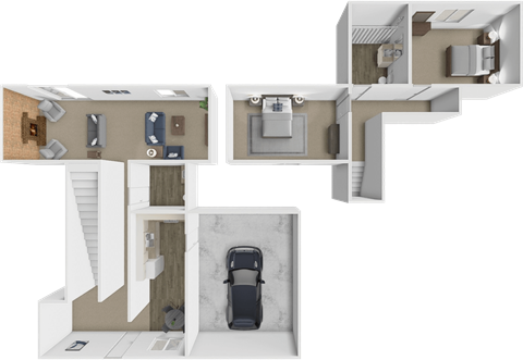 Floor plan for 2 beds, 1.5 baths, 1421 sqft