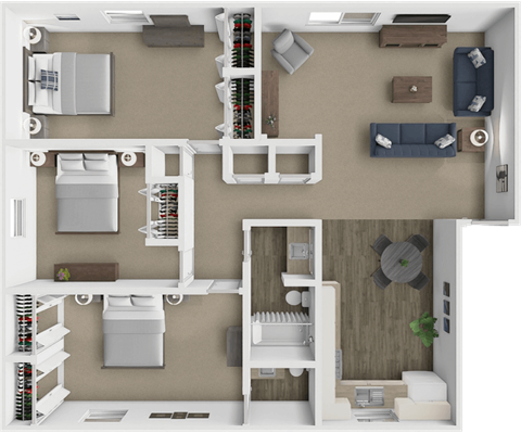 Floor plan for 3 beds, 1.5 baths, 1216 sqft